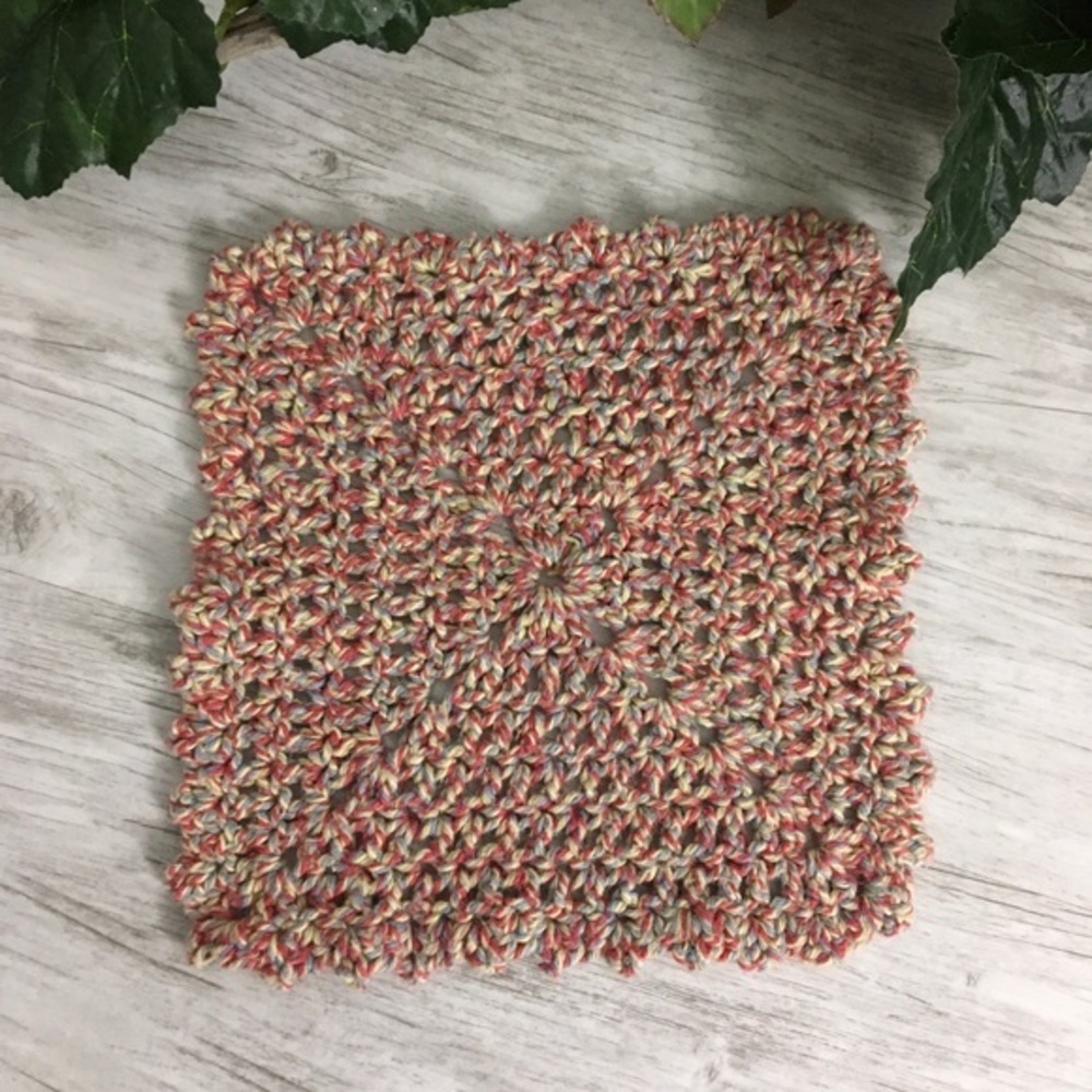 Cotton Crochet Wash Cloth Dish Rag Handmade Multi color Absorbent Bath Kitchen